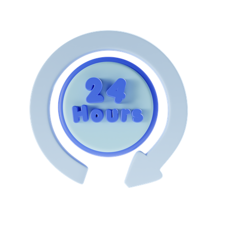 Servicio 24 Horas  3D Icon