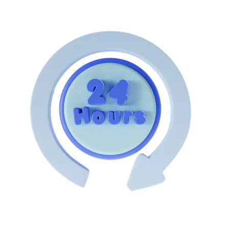 Servicio 24 Horas  3D Icon