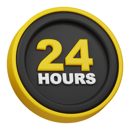 Servicio 24 Horas  3D Icon