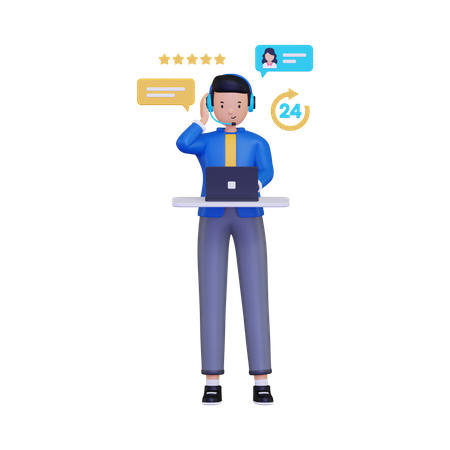Servicio 24 horas  3D Icon