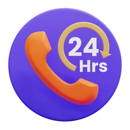 Servicio 24 Horas  3D Icon