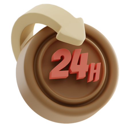 Servicio 24 horas  3D Icon