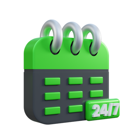 Servicio 24 x 7  3D Icon