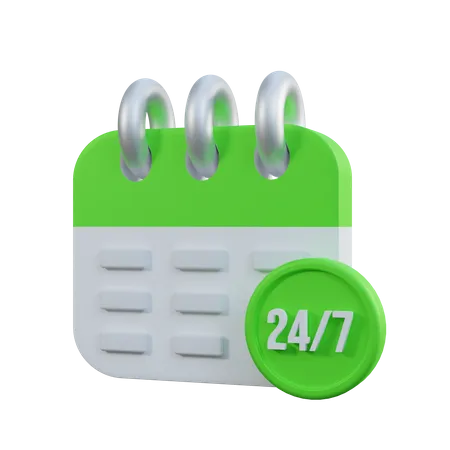 Servicio 24 x 7  3D Icon