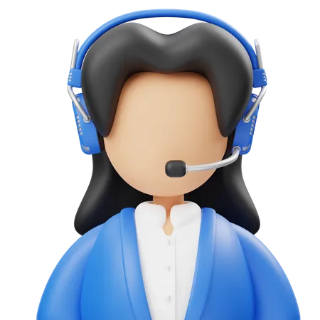 Servicio al cliente femenino  3D Icon