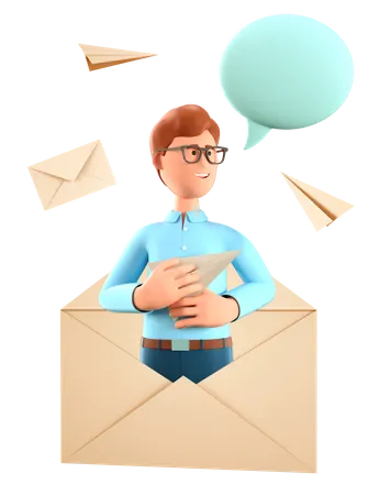 Servicio de correo electrónico  3D Illustration