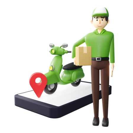 Servicio de entrega en línea  3D Illustration