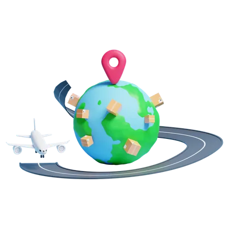 Servicio de entrega internacional  3D Icon