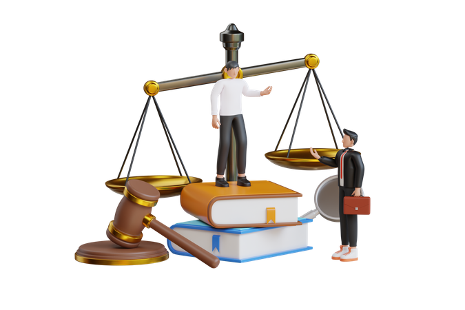 Servicio de justicia legal  3D Illustration