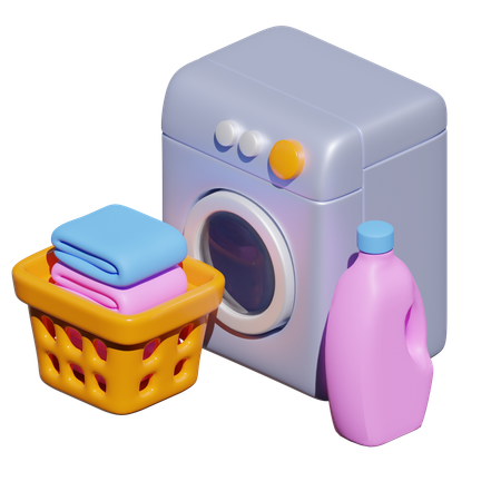 Servicio de lavandería  3D Icon
