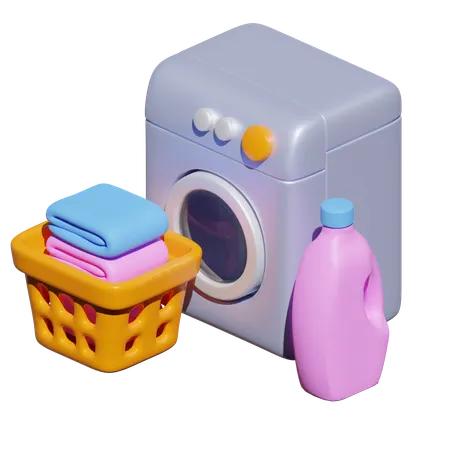 Servicio de lavandería  3D Icon