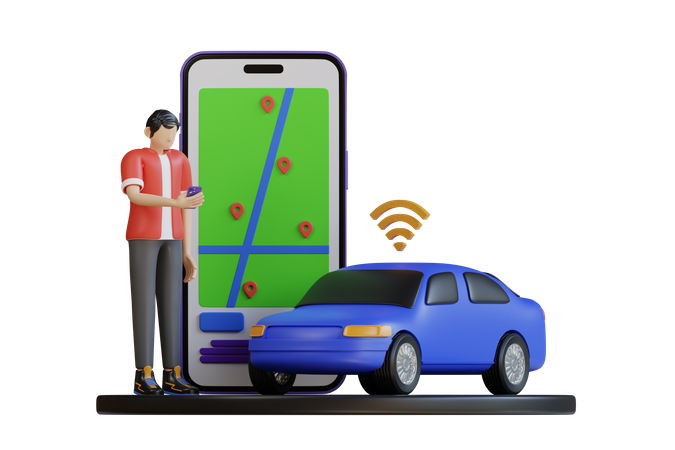 Servicio de transporte inteligente  3D Illustration