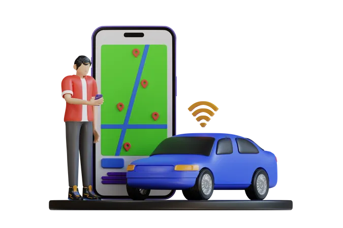 Servicio de transporte inteligente  3D Illustration