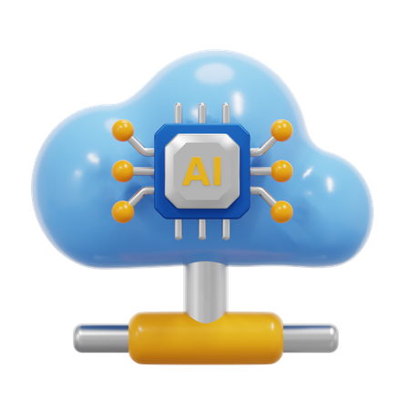 Servicio en la nube de ia  3D Icon