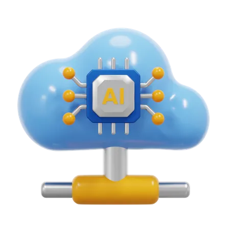 Servicio en la nube de ia  3D Icon