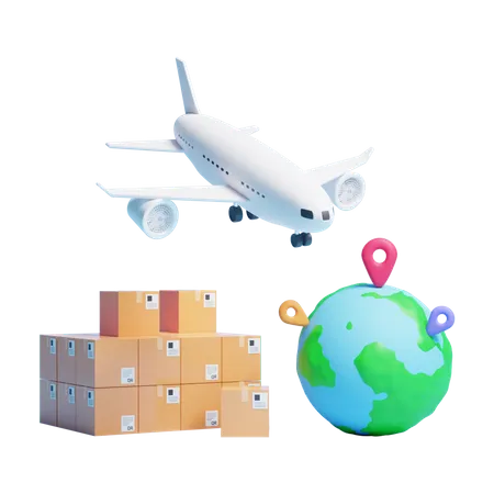 Servicio de logística global  3D Icon
