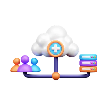 Servicios en la nube  3D Icon