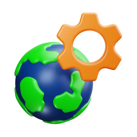 Servicios globales  3D Icon