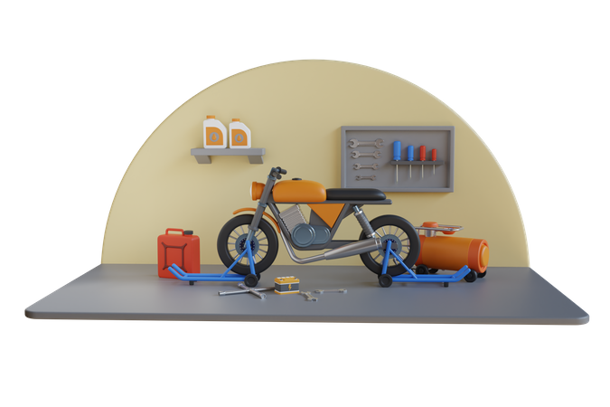 Serviço de conserto e manutenção de motocicletas  3D Icon
