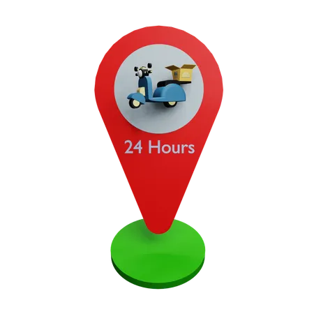Serviço de entrega 24 horas  3D Icon