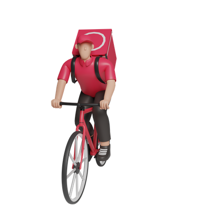 Serviço de entrega em bicicleta  3D Illustration