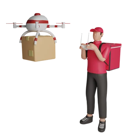 Serviço de entrega de drones  3D Illustration