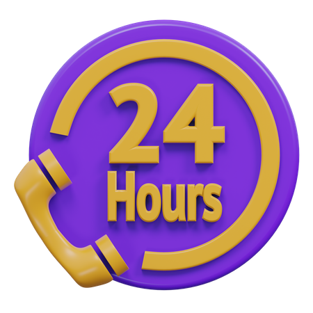 Serviços 24 horas  3D Icon