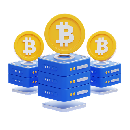 Servidor bitcoin  3D Icon