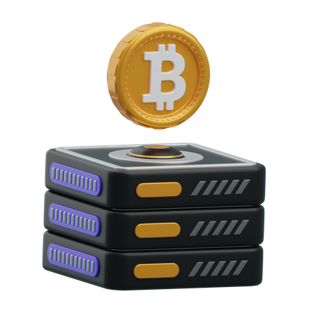 Servidor bitcoin  3D Icon