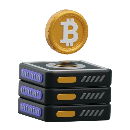 Servidor bitcoin  3D Icon