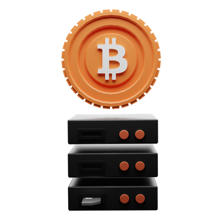 Servidor bitcoin  3D Illustration