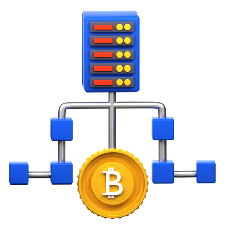 Servidor bitcoin  3D Icon