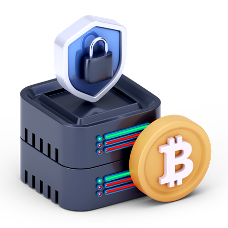 Servidor bitcoin seguro  3D Icon