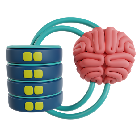 Servidor de base de datos ai y cerebro  3D Icon