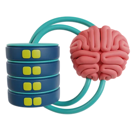 Servidor de base de datos ai y cerebro  3D Icon