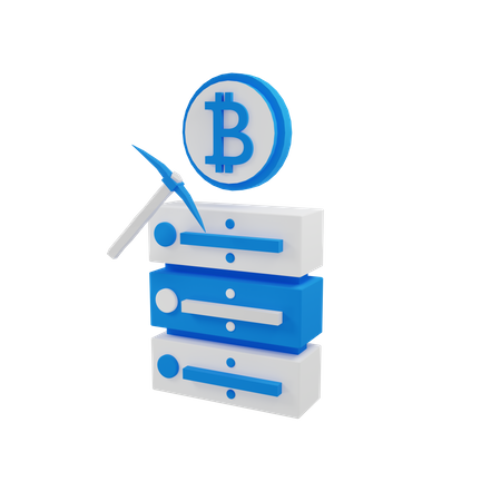 Servidor de mineração de bitcoin  3D Illustration