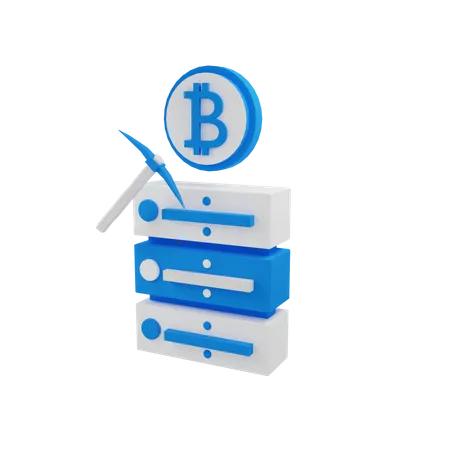 Servidor de minería bitcoin  3D Illustration