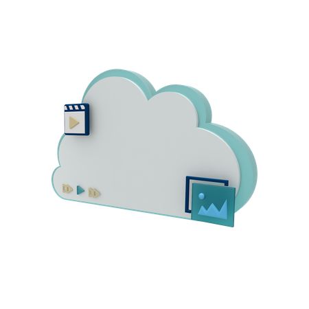 Modo de medios del servidor en la nube  3D Icon