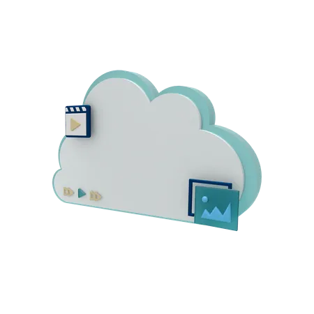 Modo de medios del servidor en la nube  3D Icon