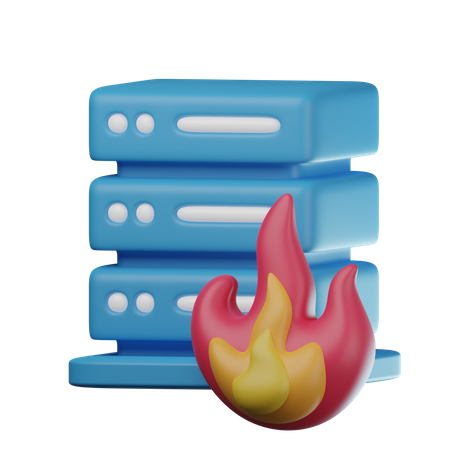 Servidor queimado  3D Icon