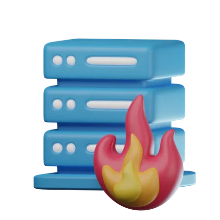 Servidor quemado  3D Icon