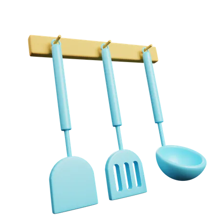 Jeu de spatule  3D Illustration