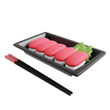 Sushi au thon dans une boîte en plastique  3D Icon