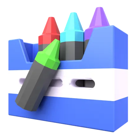 Set of Crayon  3D Icon