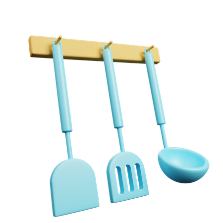 Set Of spatula  3D Illustration