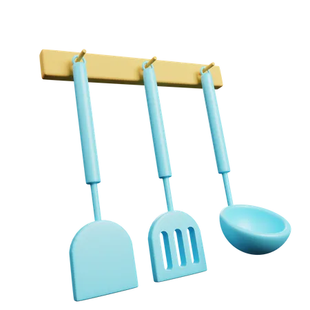 Set Of spatula 3D Illustration