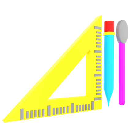 Set Square  3D Icon