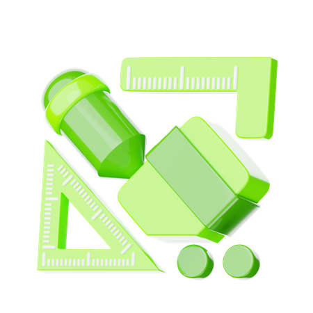 Set Square  3D Icon
