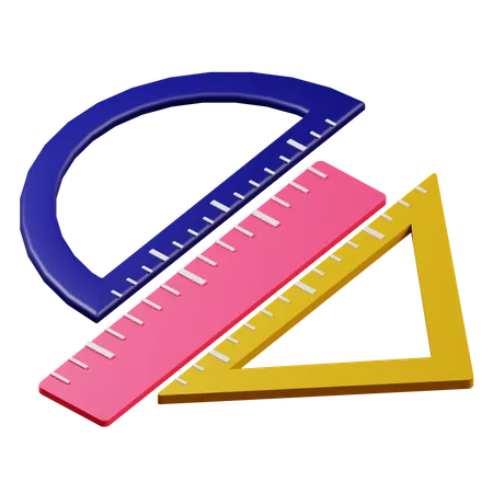 3 D Illustration Of Ruler School Education Icon 3D Icon