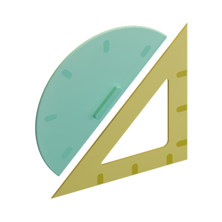 Set Square And Protractor  3D Icon
